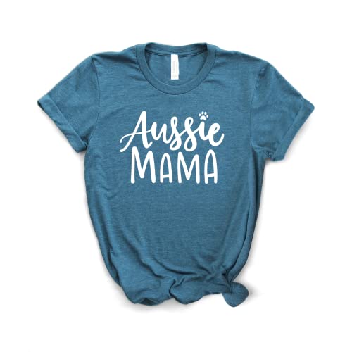 Aussie Mama T-Shirt - Australian Shepherd Gift - Dog Mom - Aussie Shirt - Aussie Dog Gift - Aussie Dog Lover - Softstyle Unisex Tee