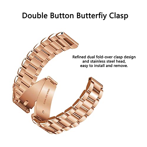 ToVioc Strap Compatible with Amazfit GTS 3/ GTS 2e/ GTS 2 Mini/GTS 2/ GTS/GTR 42mm, Adjustable and Stainless Steel Replacement Bracelet for Huawei Watch GT 3 42mm/ GT 2 42mm - Rose Gold - Image 2