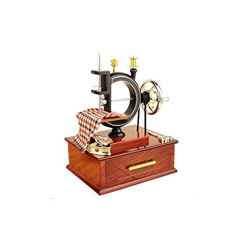 GaRcan Caja de música Retro para máquina de Coser, Caja de música mecánica de Estilo Vintage para decoración de Mesa de Regalo de cumpleaños