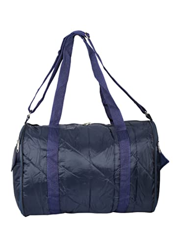 Image of New Folding 16 Inches PU Casual Travelling Bag 1 Main Compartments with Two Side Zippered Pockets for Men /Women (Blue)