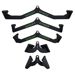 Home Gym Fitness Rowing T-bar V-bar Pulley Cable Machine Attachment, Bicep Curl Tricep Lat pulldown Bar Back Strength Training Handle Grips Lat Pull Down Bar for Seat Row Workout