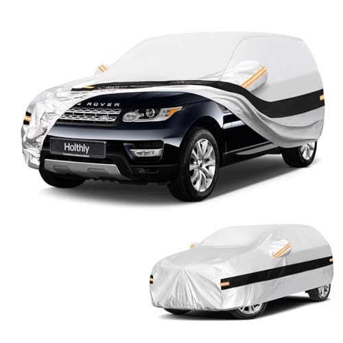 Image of 10 Layers SUV Car Cover Custom Fit for Land Rover Range Rover Sport (2005-2026), Waterproof All Weather for Automobiles, Outdoor Full Cover Sun Dust Rain Protection with Cotton. Silver