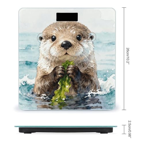 Báscula digital corporal con pantalla LCD y base antideslizante miniatura 2