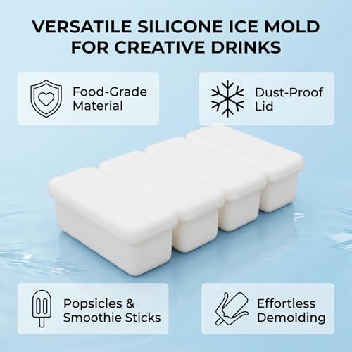 Bandeja grande para cubitos de hielo de silicona blanco miniatura 6