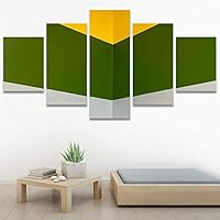 SIGNWIN 5 Panel Canvas Wall Art Abstract Colorful Geometric Hallway Minimalist Mixed Media Multicolor Patterns for Home Decorations Ready to Hang - 60