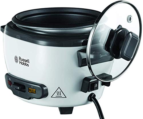 Russell Hobbs Electric Rice Cooker - 1.2kg (6 Portion - 145g per serving) Removable non stick bowl, Dishwasher-safe bowl & lid, Steamer basket, measuring cup & spoon inc, Energy saving, 300W, 27030