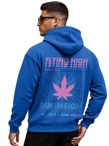 Image of Veirdo Cotton Fleece Regular Fit Full Sleeve Hooded Sweatshirt Front and Back Graphic Printed Jumper Hoodie for Men