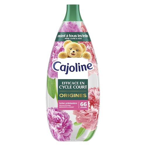 Cajoline Adoucissant linge liquide Brise Printanière Origines conçu cycle court adapté même à laine et soie, testé dermatologiquement, sans colorant, 66...