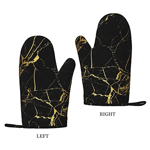 Gants de cuisine en marbre noir silicone résistant chaleur