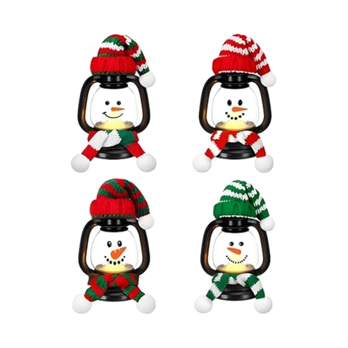 Sghtil Farol de vela de Navidad, muñeco de nieve 2025, decoración portátil de invierno, para interiores y exteriores, vacaciones, cumpleaños, cocina, sala de estar, dormitorio, oficina, entrada