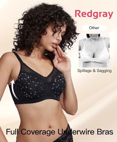 Image of Minimizer Bras for Women Full Coverage Lace Unlined Underwire Bras
