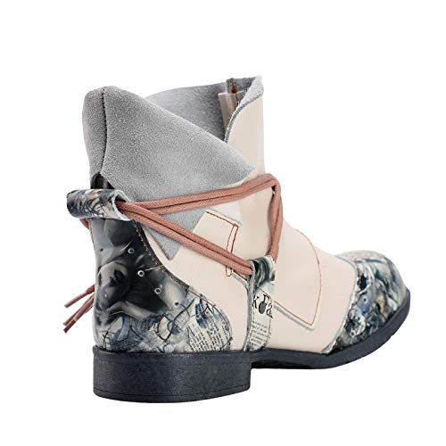 TMA EYES Women's Tie-Accent Leather Lazy Wear Slip-on Ankle Boots2