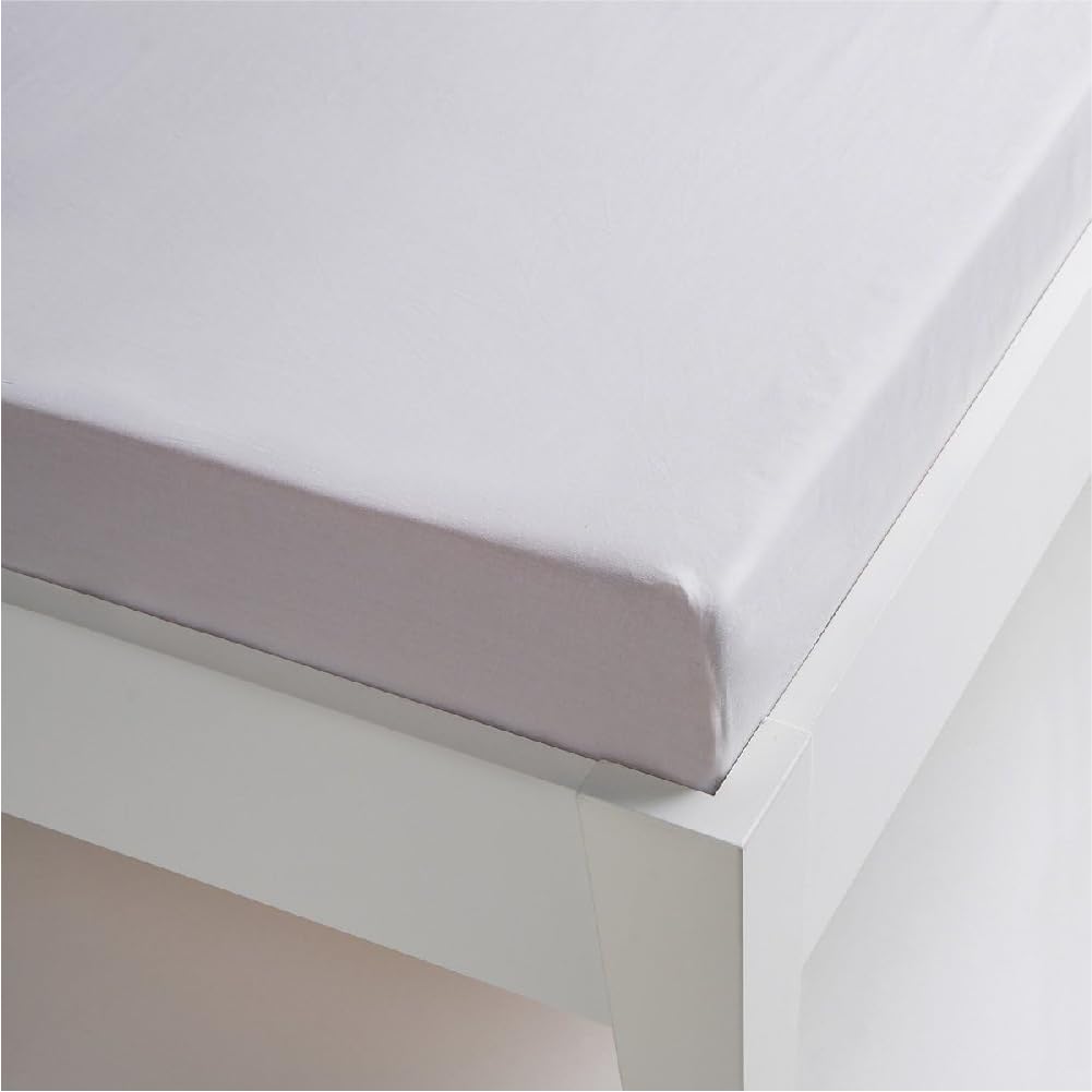 SEDALINNE - Sábana Bajera Franela Ajustable 100% Algodón - Cama 160x190/200 cm - Tejido de Invierno - Color Blanco