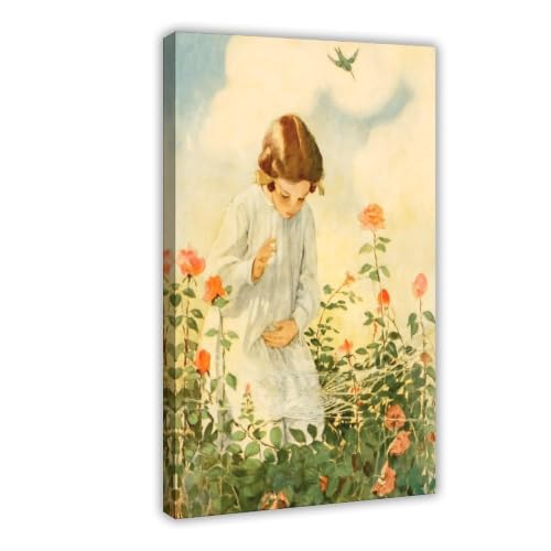 Poster In The Roses par Jessie Willcox Smith impression toile 30x45 cm