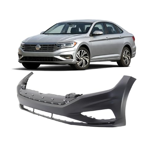 Image of FitParts Compatible with Volkswagen Jetta 2019-2020 Front Bumper Cover | Primed, With Fog Light Holes, Ready to Paint, OEM 17A807217GRU, VW1000239