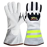 HANWOO Max Shield Pro Chainsaw Gloves, MIG/TIG, Level 7 Cut Resistant, Level 4 Puncture Resistant, Level 2 Impact Protect Work Gloves 1 Pair (Medium)