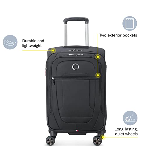 DELSEY PARIS Helium DLX Softside Expandable Luggage with Spinner Wheels, Navy Blue, Carry on 20 Inch2