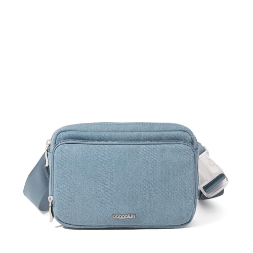 Image of Baggallini Modern Belt Bag 5x8 Travel Fanny Pack Sling Bag Waistpack w /RFID Card Holder Water-resistant Crossbody Bag