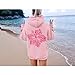 Lubpow Womens Cute Pink Flower Hoodie Aesthetic Preppy Hawaiian Hibiscus Sweatshirt Casual Puff Graphic Hoodies Pullover Tops(Pink,L)