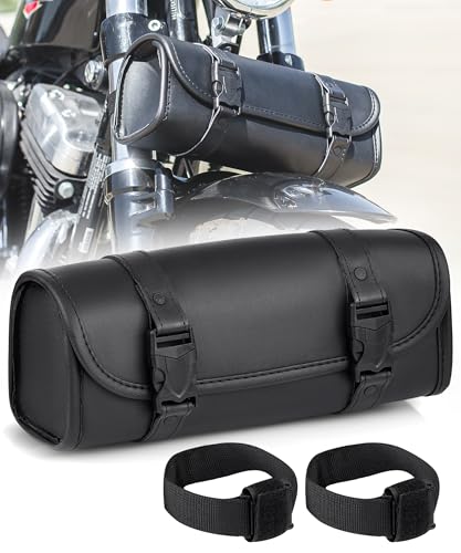 Nomad Motorcycle Tool Bag–Universal Handlebar Leather Pouch–Waterproof...