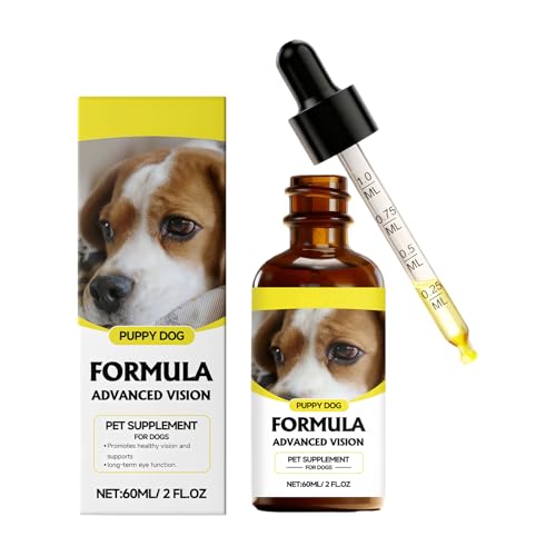 Suplemento Líquido Para La Salud Ocular De Perros - 60ml Productos De Cuidado Calmantes Para La Salud De Cachorros - Suplemento Líquido de Apoyo para la Ocular Canina - Para Razas Pequeñas Media