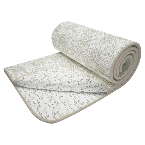 Image of Story@Home AC Comforter Single Bed Cotton 100% | 150GSM 144 X 220 CM Quilt AC Blanket for Summer | Dohar Single Bed |Ivory & White, Leaves & Abstract Reversible Design Duvet | All-Season Blanket