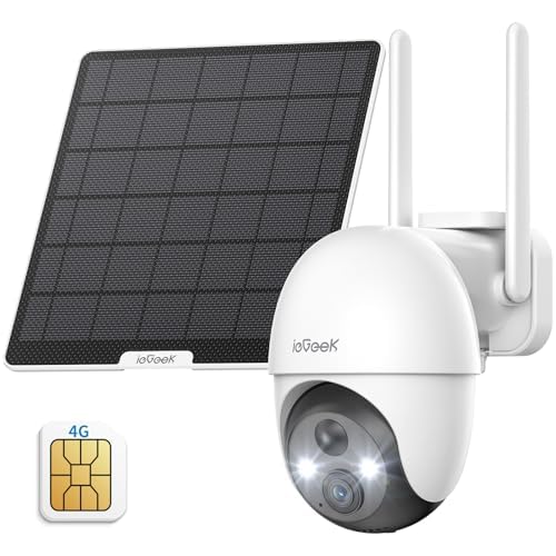 ieGeek Telecamera con Sim 4g da Esterno,2K Hd Telecamera Pannello