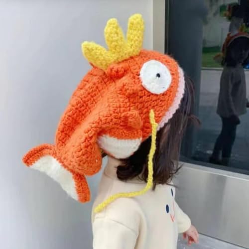 Beanie, Girl Cartoon Goldfish Knit Beanie Hat Y2K-Style Party Photo Props Hot Girl4