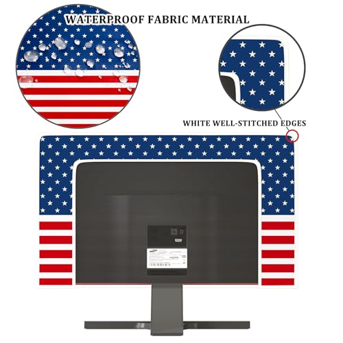 Image of American Flag Waterproof 32 Inch Anti-Static Dust Proof LCD /LED /HD The Stars and The Stripes Veterans Day Independence Day Screen TV Cover Screen Protective Screen 32 Inch TV