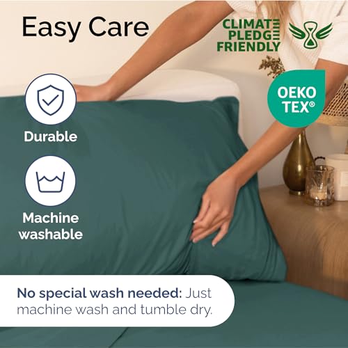 Image of King Size 4 Piece Sheet Set - Ultra Soft & Cooling Bed Sheets - Dusty Teal