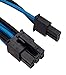 Corsair CP-8920185 Premium Individually Sleeved PCIe Cables with Dual Connectors,Blue/Black, for Corsair PSUs