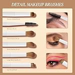 Makeup Brushes With Case 20PCs Professional Makeup Brush Set, Foundation Powder Eyeshadow Brush Set Eyebrow Concealer Contour Travel Brushes Kit with Holder & 2 Powder Puff-White - Image 4