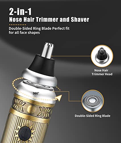 Saoilli Professional Hair Trimmer For Men & Nose Hair Trimmer Set, Zero Gapped T-Blade Trimmer Rechargeable Shaver Kit, Cordless Beard Trimmer For Men, Men's Hair Clipper Grooming Kit, Lcd Display #TOP4