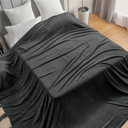 Image of BEDELITE Big Fleece Blanket 120 inch x 120 inch (10' x 10'), Super Soft Fluffy Fuzzy Oversized King Blanket for Bed, Couch, Sofa, Camping, Extra Large Fits Whole Family, Charcoal Grey