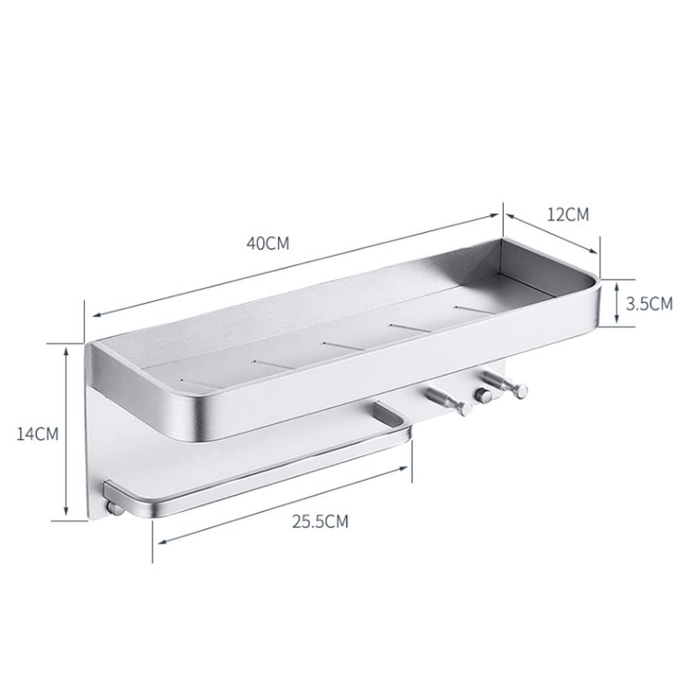 Estante de baño Estante de baño Accesorios de estante de cocina Montaje en pared Estantes de almacenamiento de ducha Espacio para colgar en la pared Soporte de almacenamiento de artículos de