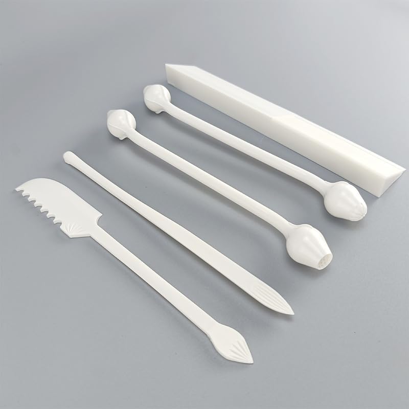 Miniatura 3 de Juego de 10 piezas de material de resina japonesa Wagashi Wakoko, herramientas hechas a mano, patrón de escultura de postre (Set-B)