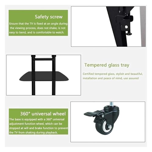Soporte móvil para TV con altura ajustable y ruedas miniatura 4