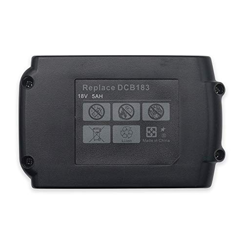 BTMKS Replacement 5Ah Battery for Dewalt DCB180 DCB181 DCB181-XJ DCB182 DCB183 DCB184 DCB185  DCB200 DCD740 DCD785 DCD985 DCF880 DCF889HL2 DCG412 DCH213 DCS393 18v Cordless Power Drill Tool