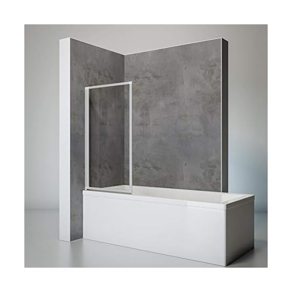 Schulte D1331 01 50 Smart Duschabtrennung für Badewanne alunatur, 1-teilig