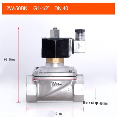 Électrovanne électrique 2W-400-40B DN40 acier inoxydable pour vanne eau 220V - 6