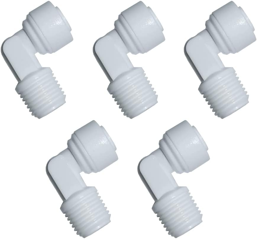 YZM Elbow Male Thread Adapter 1/4" Male x 1/4" OD Tube Quick Connect.