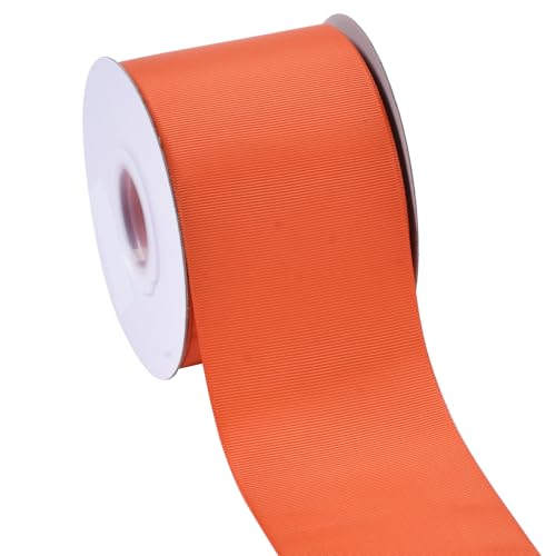 YAMA Orange Grosgrain Ribbon 3 Inch Continuous 25 Yards