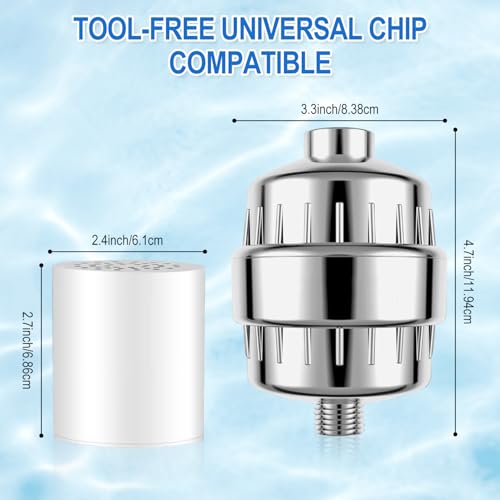 32-Stufen Duschfilter, Stufen Shower Filter for Hard Water mit Vitamin C, Duschfilter Gegen Kalk und Chlor mit Austauschbarer Mehrstufen-Filterpatrone, Kalkfilter Dusche