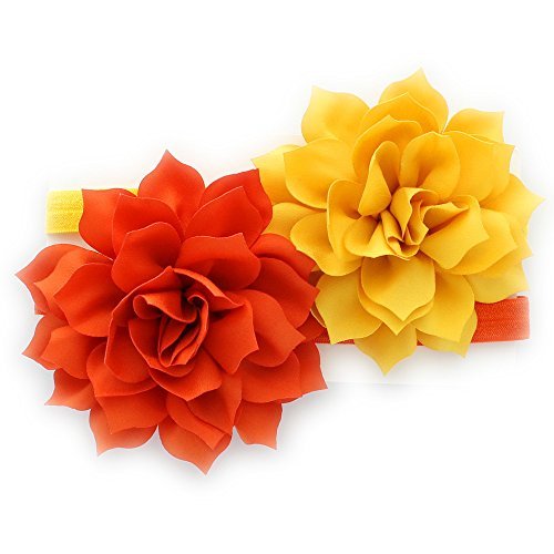 My Lello Baby Petal Flower Headbands Mixed Colors 2-Pack (Yellow/Orange)