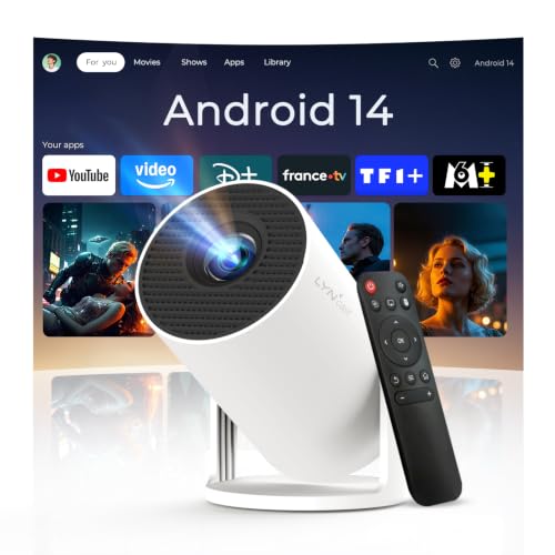 Vidéoprojecteur Compatible 4K Android 14 Mini Video Projecteur...