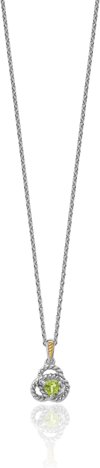 IceCarats 925 Sterling Silver 0.52 carat Green Peridot Small Pendant Necklace 18mm 3/4 inch Trillion Cut, Natural, Prong Set For Her