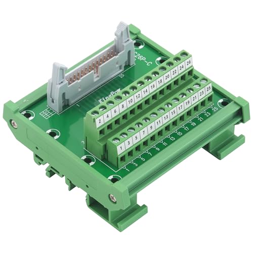 Carte de dérivation IDC26 mâle à bornier pour montage rail DIN