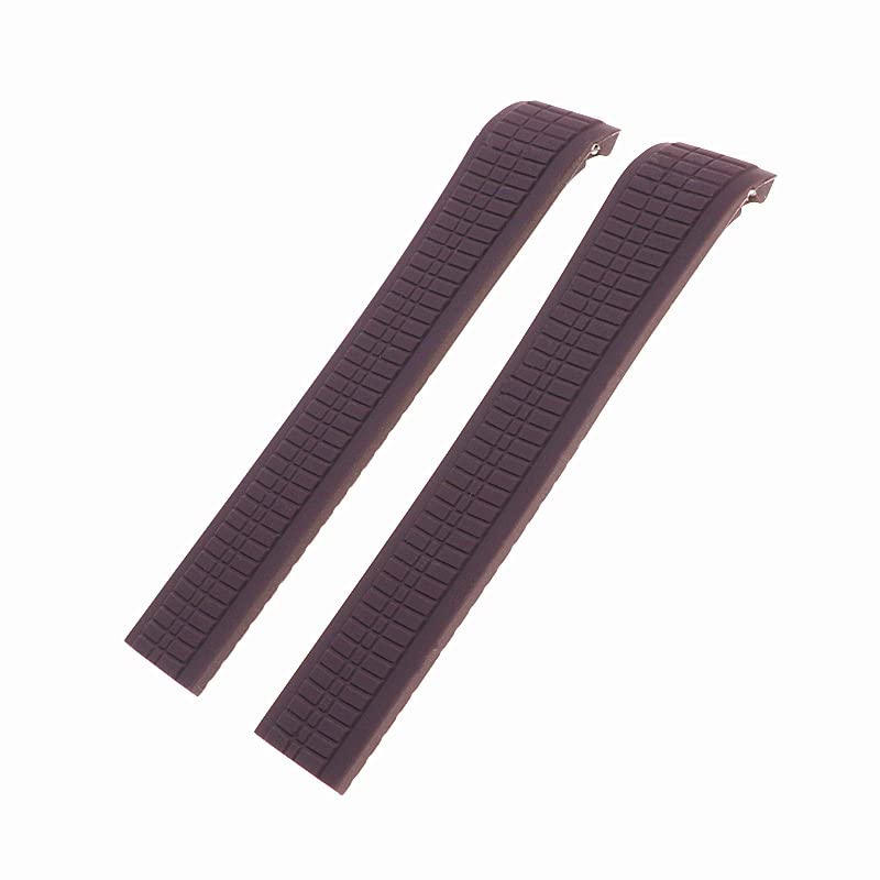 Bracelet silicone 21mm premium noir pour montre de luxe Aquanaut