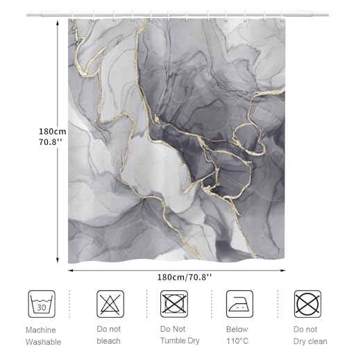 ASDCXZ Marble Shower Curtain 180x180 cm - Image 2