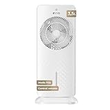 EVVO Climatizador Evaporativo y Enfriador de Aire Portátil - Aire Frío Sin Instalación, 12 Velocidades, Función Frío con Agua y Hielo, Panel LED, Mando a Distancia, Ventilador Silencioso Torre (AC750)